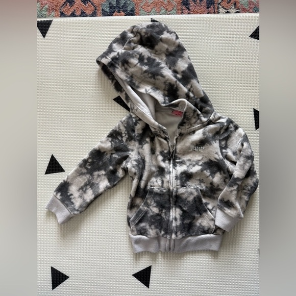Juicy Couture|Baby girl gray tie dye full zip sweater hoodie,Bling rhinestone• - Picture 1 of 6